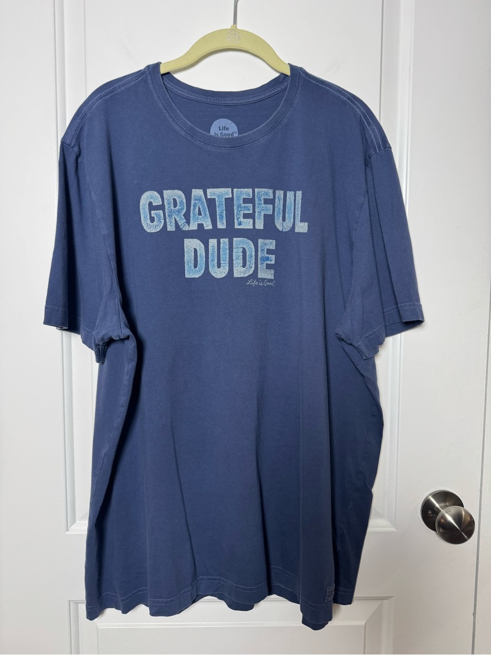 Life Is Good Men’s XL Crusher Tee Grateful Dude Blue Graphic T-Shirt